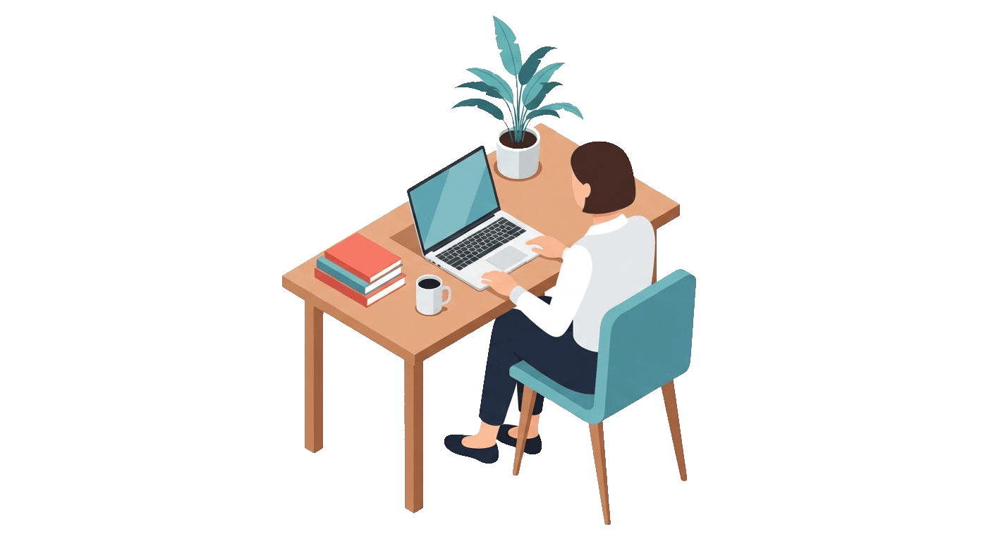 作業中の女性のイラスト